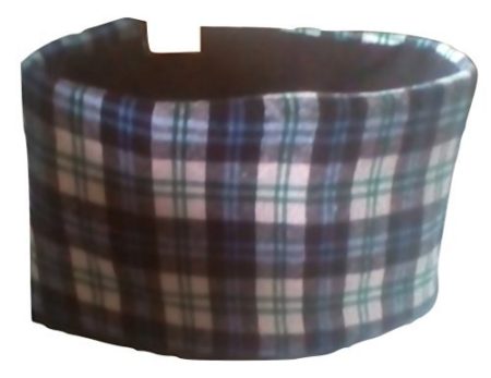 Islands Earth Sweat Headband. Triple Layers. Blue White Plaid Fannel Cotton Blac