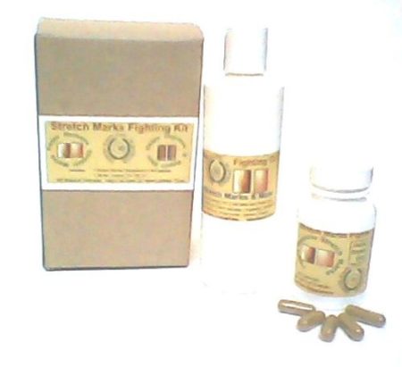 Stretch Marks Support Kit (60 Herbal Capsules & 10 Oz Herbal Oil)