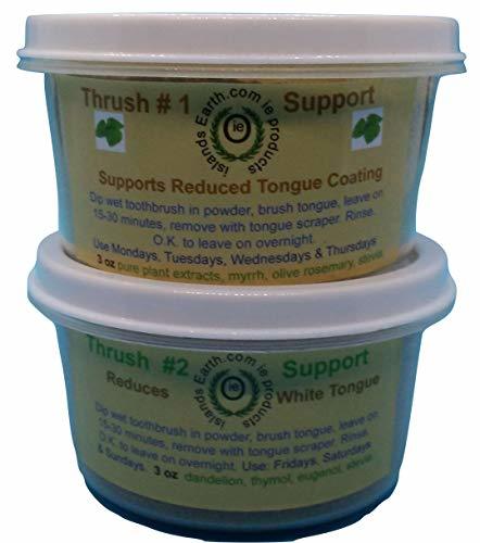 Islands Earth Thrush White Coated Tongue Removal Support Kit Powder Two 3oz = 6 oz.
