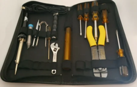 Tool Set With Case Black 14 Pieces Soldering iron 40w & Wire Cutter